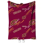 cleveland cavaliers sketch lines wine quilt blanket best selling
