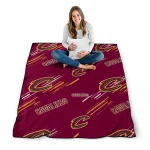 cleveland cavaliers sketch lines wine quilt blanket best selling
