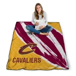 cleveland cavaliers stroke art wine white quilt blanket best selling