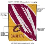 cleveland cavaliers stroke art wine white quilt blanket best selling