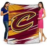 cleveland cavaliers wild lines wine white quilt blanket best selling