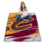 cleveland cavaliers wild lines wine white quilt blanket best selling