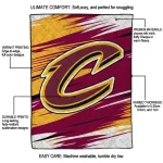 cleveland cavaliers wild lines wine white quilt blanket best selling