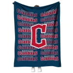 cleveland guardians bold red navy blue quilt blanket best selling