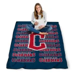 cleveland guardians bold red navy blue quilt blanket best selling