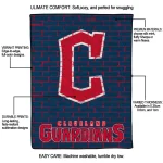 cleveland guardians brick grid navy blue quilt blanket best selling