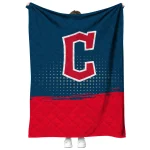 cleveland guardians dot illusion navy blue quilt blanket best selling
