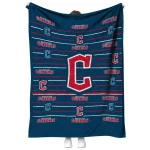 cleveland guardians handdrawn stripes navy blue quilt blanket best selling