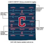 cleveland guardians handdrawn stripes navy blue quilt blanket best selling