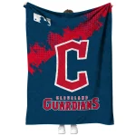 cleveland guardians league patch navy blue quilt blanket best selling