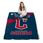 cleveland guardians league patch navy blue quilt blanket best selling