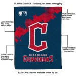 cleveland guardians league patch navy blue quilt blanket best selling