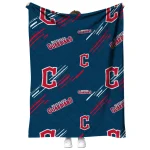 cleveland guardians sketch lines navy blue quilt blanket best selling