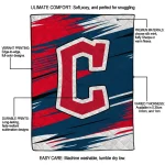 cleveland guardians wild lines navy blue white quilt blanket best selling