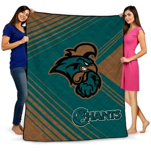 coastal carolina chanticleers arrow layers green quilt blanket best selling