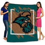 coastal carolina chanticleers block border green quilt blanket best selling