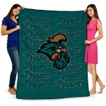 coastal carolina chanticleers bold red green quilt blanket best selling