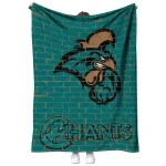 coastal carolina chanticleers brick grid green quilt blanket best selling