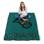 coastal carolina chanticleers brick grid green quilt blanket best selling
