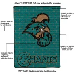 coastal carolina chanticleers brick grid green quilt blanket best selling