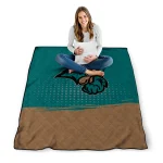 coastal carolina chanticleers dot illusion green quilt blanket best selling