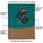 coastal carolina chanticleers dot illusion green quilt blanket best selling