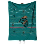 coastal carolina chanticleers handdrawn stripes green quilt blanket best selling