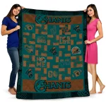 coastal carolina chanticleers helmet heart green quilt blanket best selling