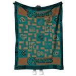 coastal carolina chanticleers helmet heart green quilt blanket best selling