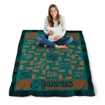coastal carolina chanticleers helmet heart green quilt blanket best selling