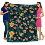 coastal carolina chanticleers hibiscus foliage green quilt blanket best selling