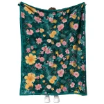 coastal carolina chanticleers hibiscus foliage green quilt blanket best selling