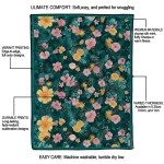 coastal carolina chanticleers hibiscus foliage green quilt blanket best selling