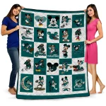 coastal carolina chanticleers mickey mouse motif green white quilt blanket best selling