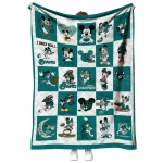 coastal carolina chanticleers mickey mouse motif green white quilt blanket best selling