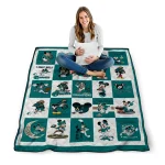 coastal carolina chanticleers mickey mouse motif green white quilt blanket best selling