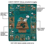 coastal carolina chanticleers snoopy love green quilt blanket best selling
