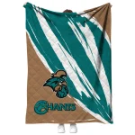 coastal carolina chanticleers stroke art green white quilt blanket best selling