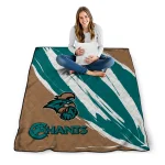 coastal carolina chanticleers stroke art green white quilt blanket best selling