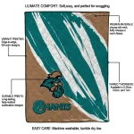 coastal carolina chanticleers stroke art green white quilt blanket best selling