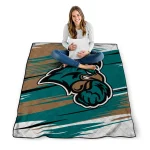 coastal carolina chanticleers wild lines green white quilt blanket best selling