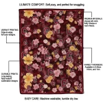 colgate raiders hibiscus foliage maroon quilt blanket best selling