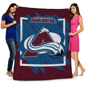 colorado avalanche block border burgundy quilt blanket best selling