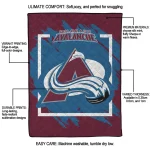 colorado avalanche block border burgundy quilt blanket best selling