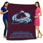 colorado avalanche brick grid burgundy quilt blanket best selling