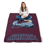 colorado avalanche brick grid burgundy quilt blanket best selling