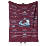 colorado avalanche handdrawn stripes burgundy quilt blanket best selling