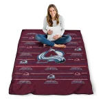 colorado avalanche handdrawn stripes burgundy quilt blanket best selling