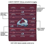 colorado avalanche handdrawn stripes burgundy quilt blanket best selling