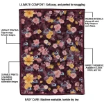 colorado avalanche hibiscus foliage burgundy quilt blanket best selling